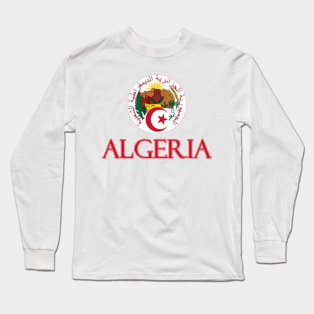 Algeria - Algerian Coat of Arms Design Long Sleeve T-Shirt by Naves